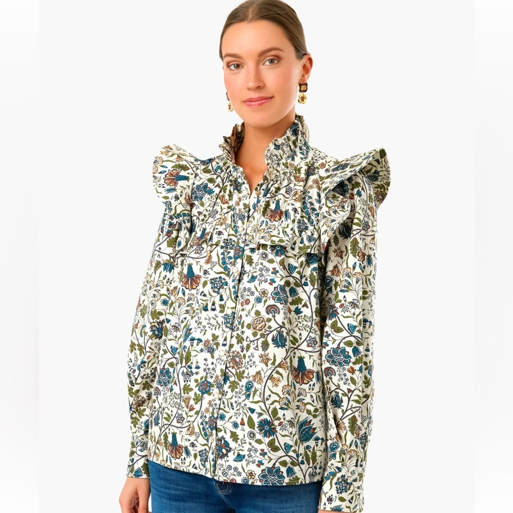Tuckernuck Wildwood Chintz Winnie Snap Button Up Blouse Size XXL - Picture 16 of 16